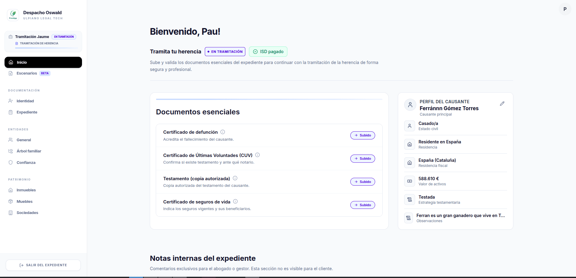 Panel de control de Ulpiano